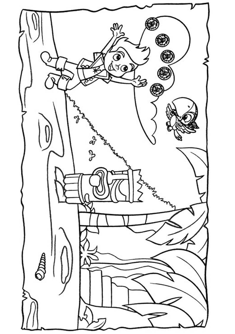 kolorowanka Jake i piraci z Nibylandii, malowanka Disney do wydruku dla dzieci nr 34